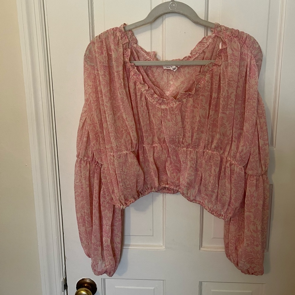 Sheer Flowy Cottagecore top size large